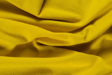 Zengin Sarı Kumaş Makro Doku Arkaplanı.
