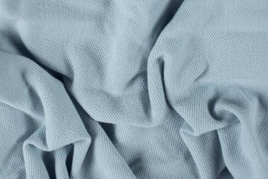 Soyut kumaş mavi pamuk arkaplan makro dokusu.