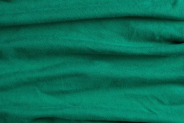 Soyut Yeşil Zümrüt Pamuk Tekstil Yüzey Üst Görünümünün Yakın Çekimi.