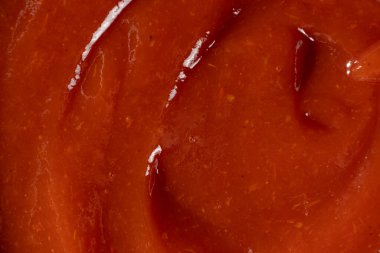 Yumuşak ketçap desenli Macro shot. Mutfak Kırmızı Sos Arkaplanı