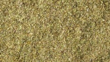 Makro Rotasyon Kurutulmuş Oregano Doğal Baharat Üst Görünümü.