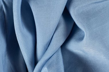 Mavi Polyester Elastane Kumaş Yakın plan.