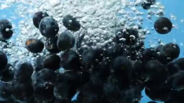 Suya düşen yabanmersini. Kabarcıklar ve Yavaş Hareket Sıçraması