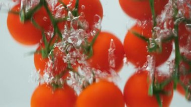 Temiz Su ve Gıda Konseptinde Kabarcık Efektli Domatesler.