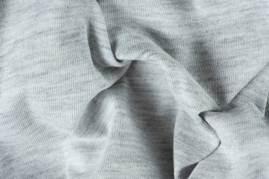 Makro Doku Gri Pamuk Kumaş Üst Görünümü
