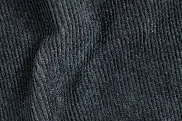 Pamuk ve Elastane Harmanlı Siyah Kadife Kumaşın Makro Dokusunu.