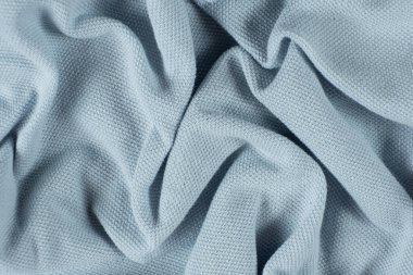 Soyut kumaş mavi pamuk arkaplan makro dokusu.