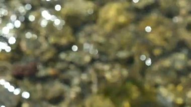 Soyut Bulanık Kahverengi Doğal Arkaplan, Nehir Taşları Su Altında Kavram.