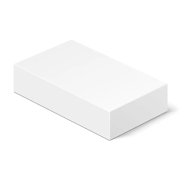 白色产品硬纸板包装盒 白色背景下的孤立说明 为您的设计准备模板 病媒Eps10 — 图库矢量图片