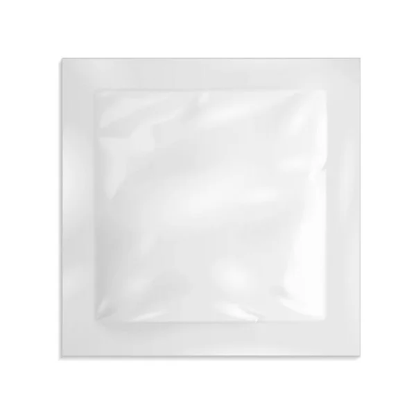 Mockup White Blank Retort Foil Pouch Verpackung Medikamente Oder Kaffee — Stockvektor