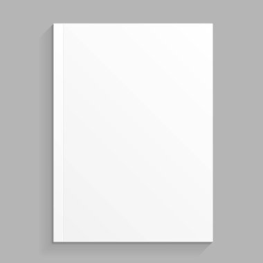 Mockup Blank Dergi Kapağı, Kitap, Kitapçık, Broşür. Gri arka planda izole edilmiş bir resim. Tasarımınız için şablonu hazırlayın. Vektör EPS10