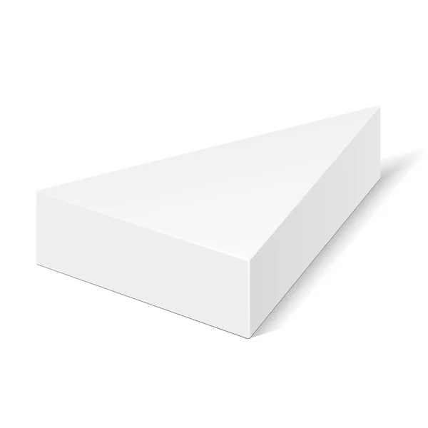 Imballaggio Bianco Del Contenitore Triangolo Del Cartone Mockup Alimento Regalo — Vettoriale Stock
