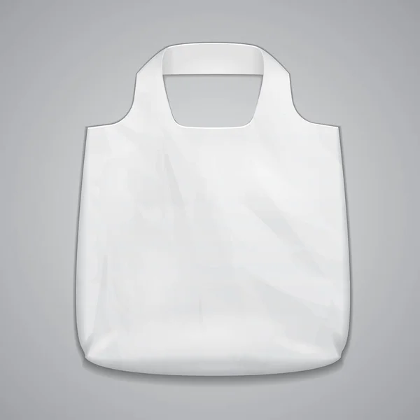 Mockup Textile Fabric Cotton Handbag Eco Plastic Bag Package White — 스톡 벡터