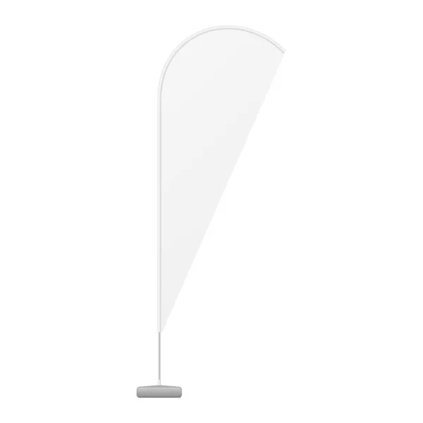 Mockup White Outdoor Teardrop Blade Feather Flag Stander Advertising Banner — Stockvector