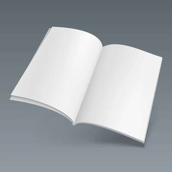 Mockup Blank Opened Magazine Book Booklet Brochure Ilustração Isolado Fundo — Vetor de Stock