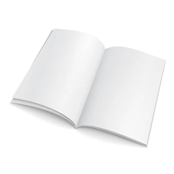 Mockup Blank Flying Magazin Könyv Füzet Prospektus Borító Illusztráció Elszigetelt — Stock Vector