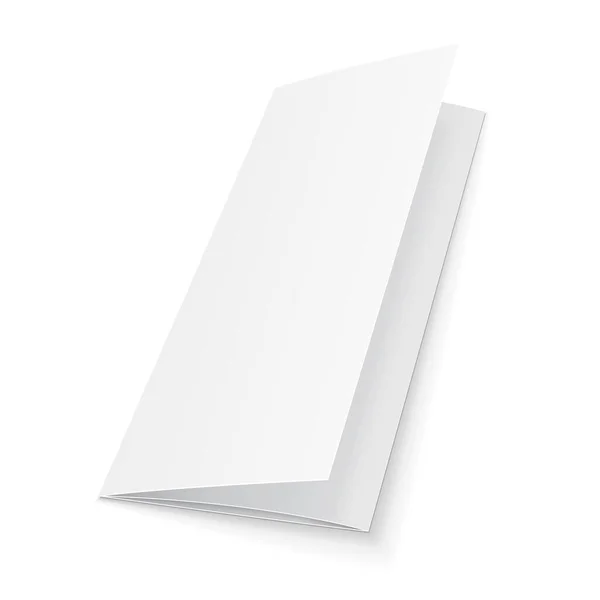 Mockup Blank Trifold Paper Leaflet Flyer Broadsheet Flier Follicle Leaf — стоковий вектор