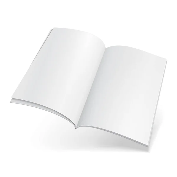 Mockup Blank Flying Magazin Könyv Füzet Prospektus Borító Illusztráció Elszigetelt — Stock Vector