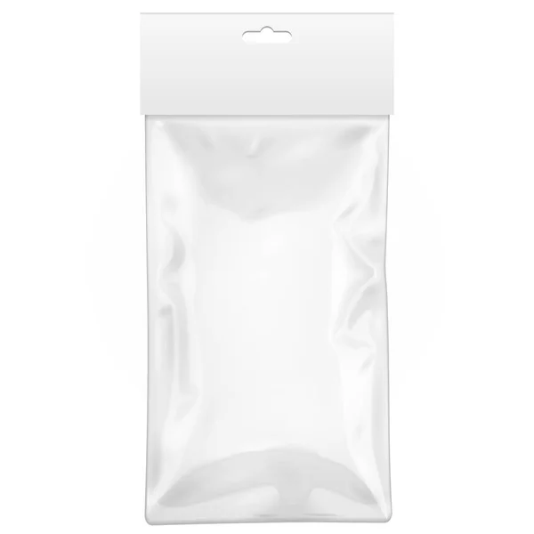 White Blank Foil Food Doy Pack Stand Bag Embalagem Com —  Vetores de Stock