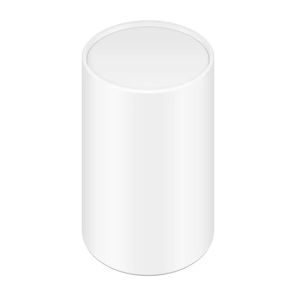 Biały Karton Papier Rurka Cylinder Box Opakowanie Pojemnika Jedzenie Produkty — Wektor stockowy