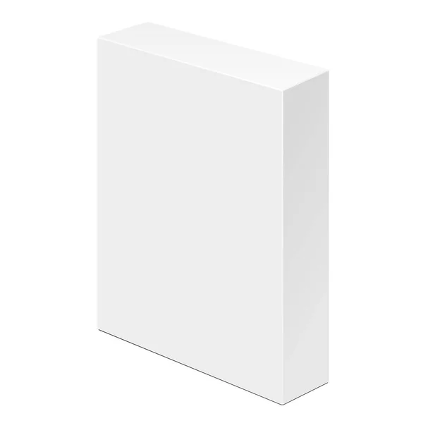 Fehér Termék Kartondoboz Illusztráció Elszigetelt Fehér Háttér Mock Sablon Készen — Stock Vector