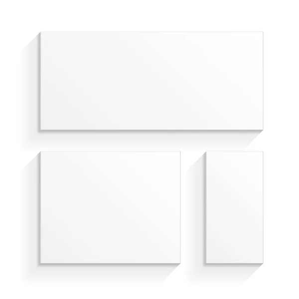 Картонні Коробки Упаковки Білого Продукту Вид Зверху Ілюстрація Ізольована Білому — стоковий вектор