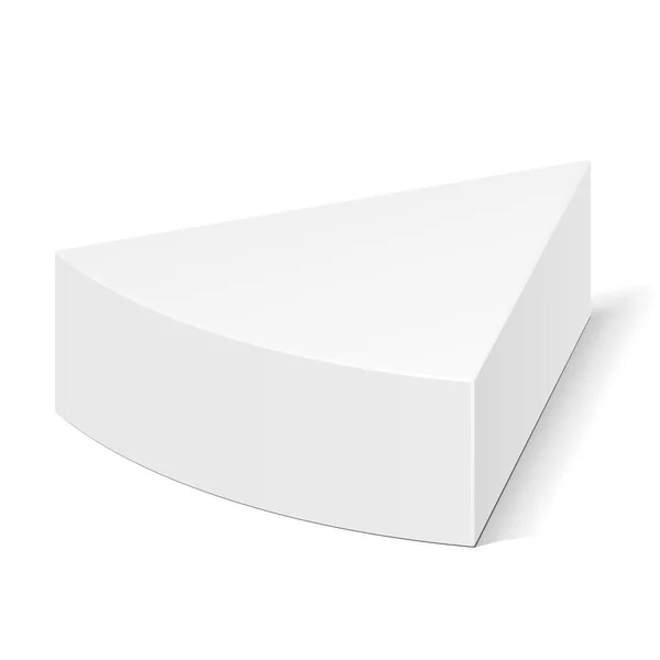 Embalagem Caixa Triângulo Papelão Branco Para Alimentos Presentes Outros Produtos — Vetor de Stock