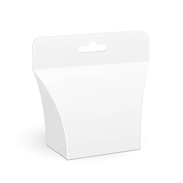 Λευκό Κουτί Από Χαρτόνι Μεταφέρουν Τσάντα Συσκευασίας Για Τρόφιμα Δώρο — Διανυσματικό Αρχείο