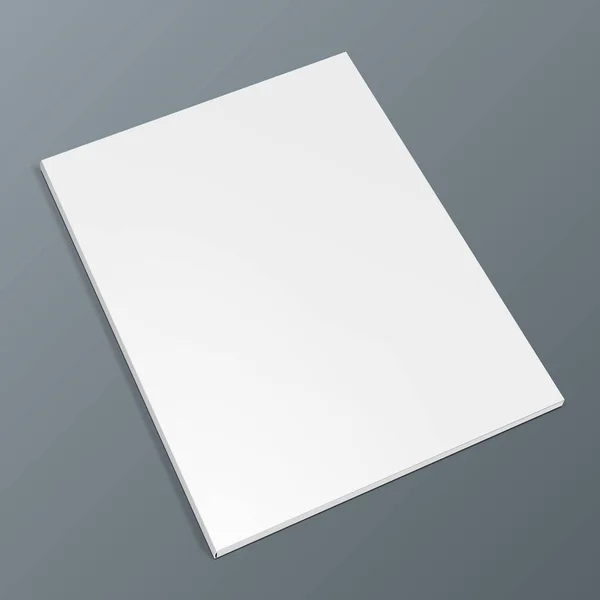 Mockup Blank Paper Leaflet Flyer Broadsheet Flier Follicle Leaf Shadows — Stockový vektor