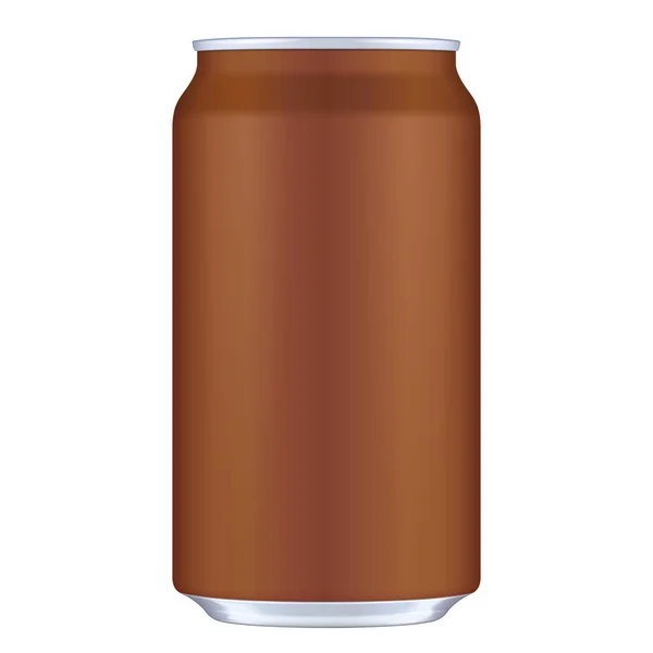 Brown Blank Metal Aluminio 330Ml Bebida Bebida Can Ilustración Aislado — Archivo Imágenes Vectoriales