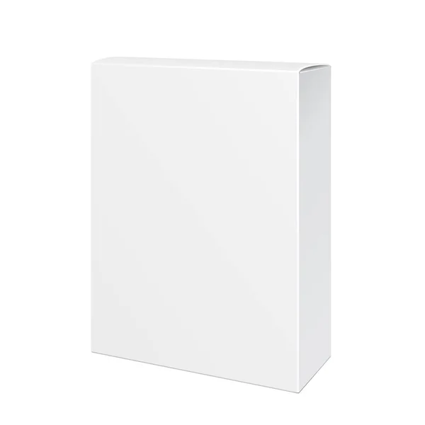 Картонна Коробка Упаковки Білого Продукту Ілюстрація Ізольована Білому Тлі Зробити — стоковий вектор