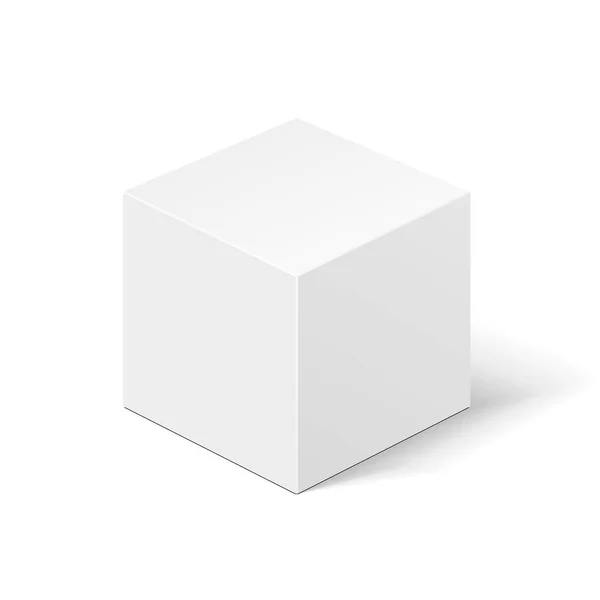 Mockup White Product Cardboard Package Box Illustration Isolated White Background — Stockvektor