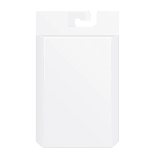 Пакет Макета Белый Продукт Коробка Иллюстрацией Окна Изолированы Белом Фоне — стоковый вектор