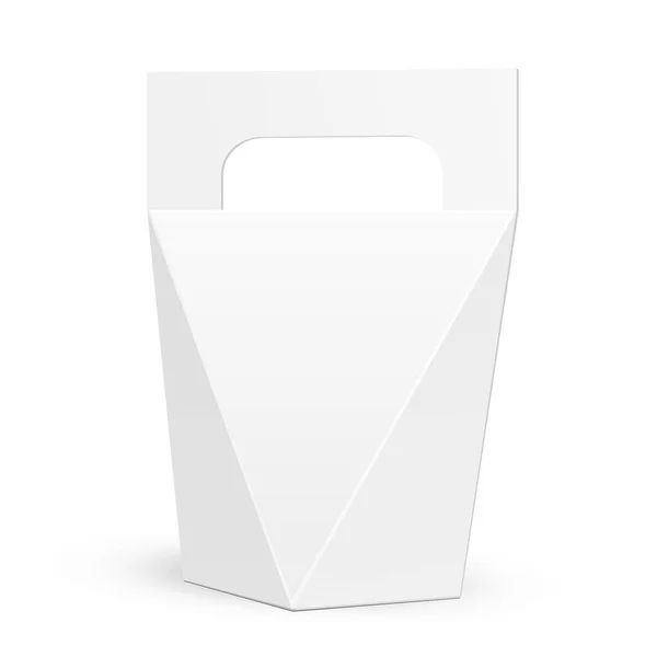 Białe Pudełko Kartonowe Carry Torba Opakowań Żywności Prezent Lub Innych — Wektor stockowy