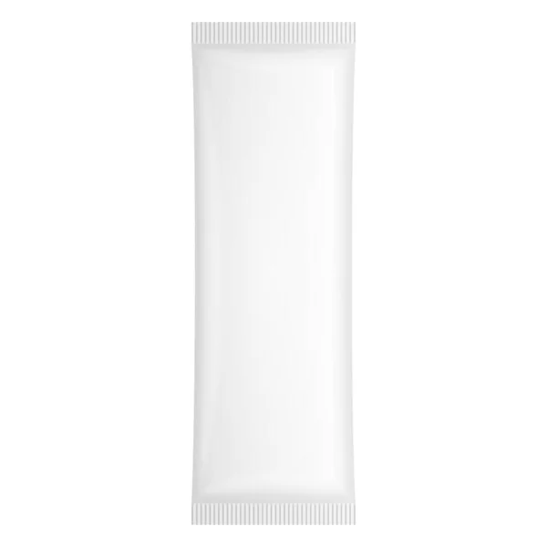 Белый Пустой Пластиковый Мешок Кармана Прозрачный Иллюстрация Изолирована Белом Фоне — стоковый вектор