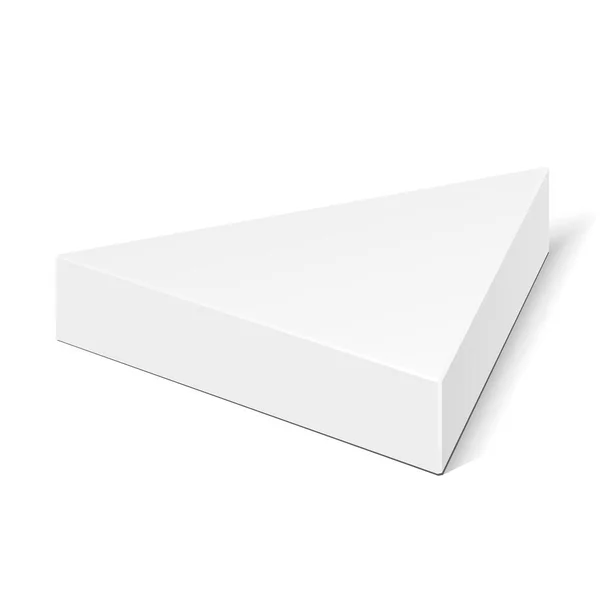 用于食品 礼品或其他产品的白色硬纸板三角盒包装 白色背景下的孤立说明 为您的设计准备模板 产品包装矢量Eps10 — 图库矢量图片