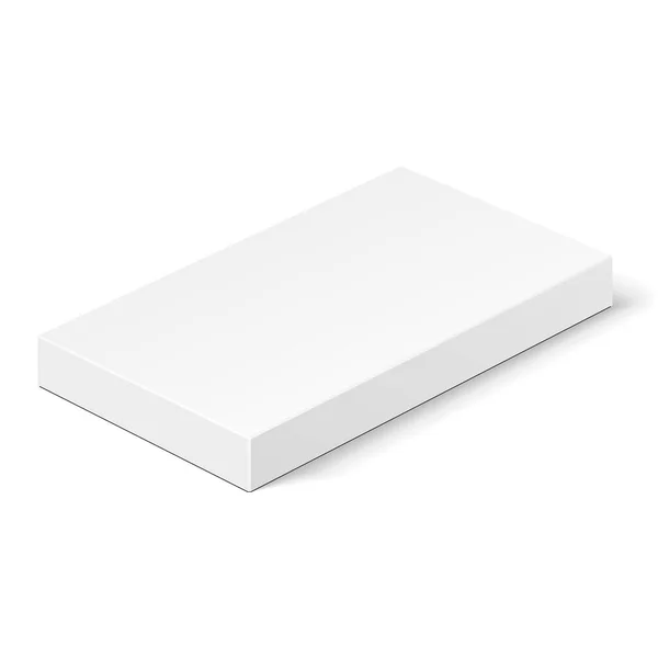白色产品硬纸板包装盒 白色背景下的孤立说明 为您的设计准备模板 病媒Eps10 — 图库矢量图片