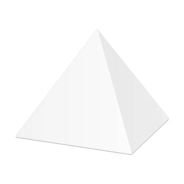 Emballage Blanc Boîte Triangle Pyramide Carton Maquette Pour Nourriture Cadeau — Image vectorielle