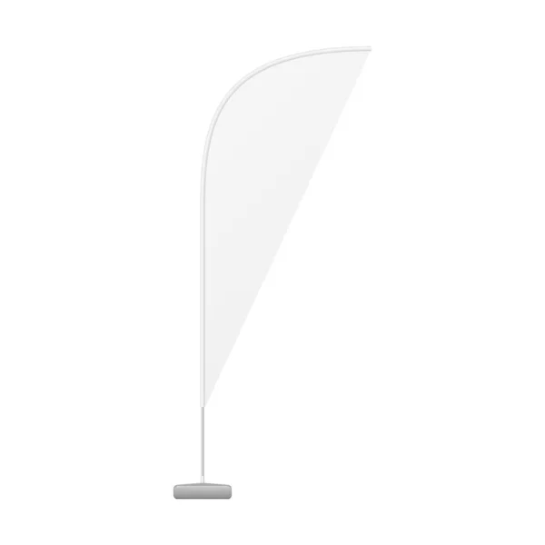 Mockup White Outdoor Teardrop Blade Feather Flag Stander Reklám Banner — Stock Vector
