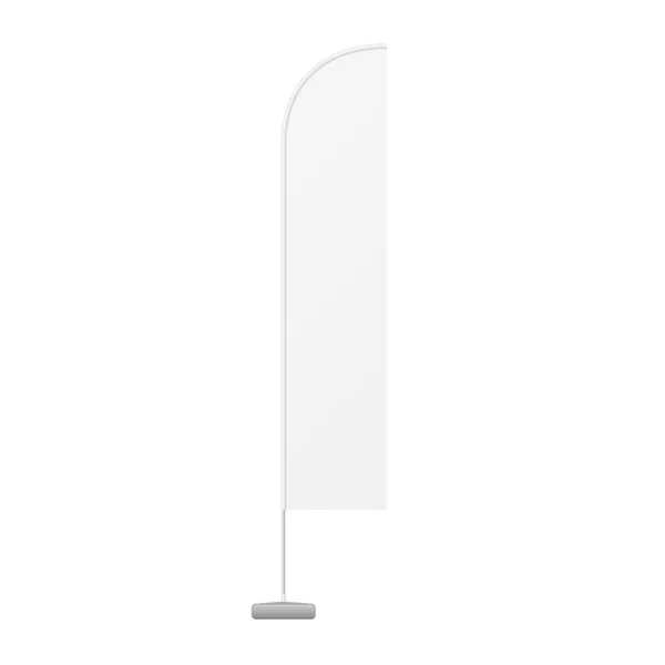 Mockup White Outdoor Blade Egyenes Toll Zászló Stander Reklám Zászló — Stock Vector