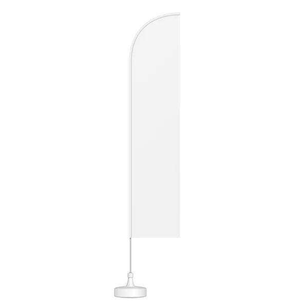 Mockup Outdoor Feather Blade Straight Flag Stander Reklám Banner Shield — Stock Vector