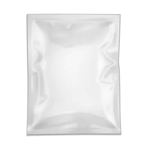 Mockup Branco Preenchido Saco Folha Retorta Embalagem Com Zíper Para —  Vetores de Stock