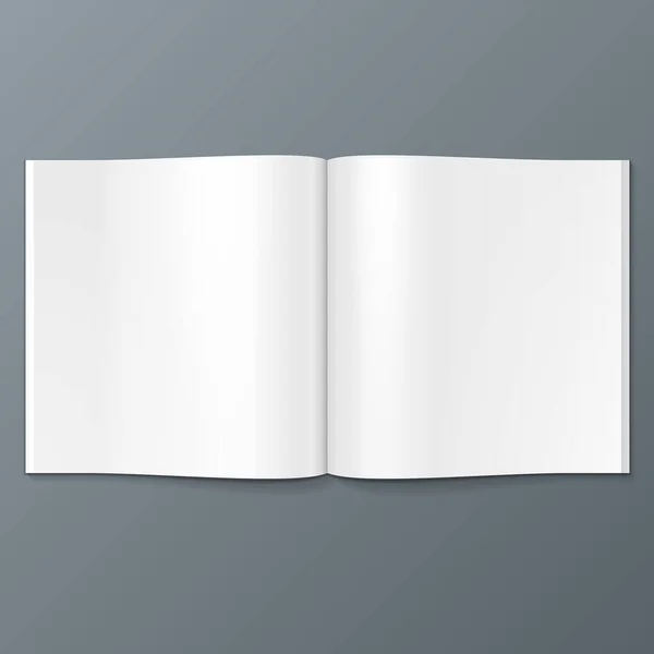 Mockup Blank Open Magazine Book Booklet Brochure Cover Ilustración Aislada — Archivo Imágenes Vectoriales