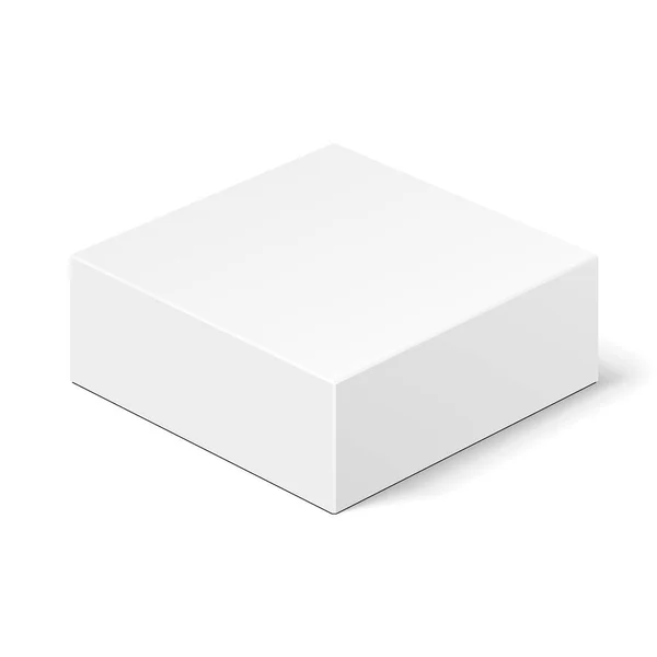 Scatola Cartone Prodotto Bianco Illustrazione Isolata Sfondo Bianco Falsificare Modello — Vettoriale Stock