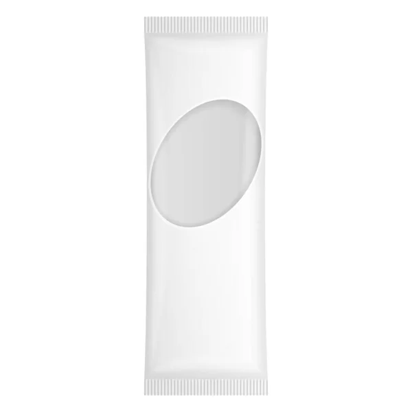 Weiße Leere Plastiktüte Taschentasche Transparent Illustration Isoliert Auf Weißem Hintergrund — Stockvektor