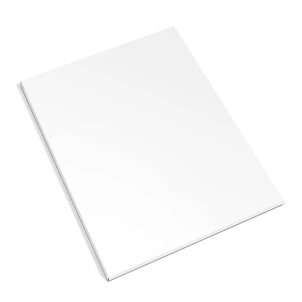 Mockup Blank Paper Leaflet Flyer Broadsheet Flier Follicle Leaf Shadows — Stock Vector