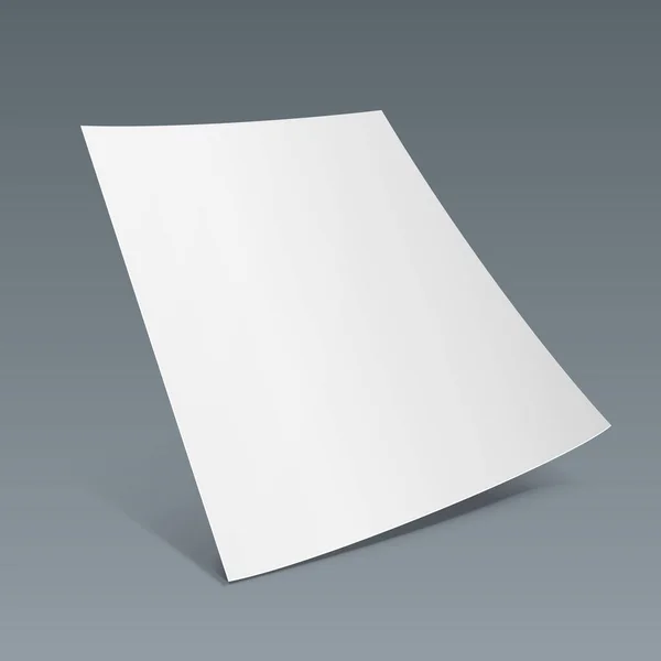 Mockup Blank Paper Leaflet Flyer Broadsheet Flier Follicle Leaf Shadows — стоковий вектор