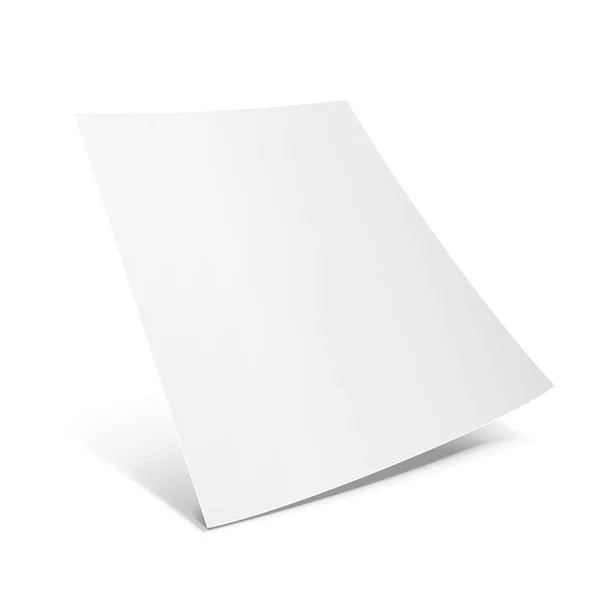 Mockup Blank Paper Leaflet Flyer Broadsheet Flier Follicle Leaf Shadows — Vetor de Stock