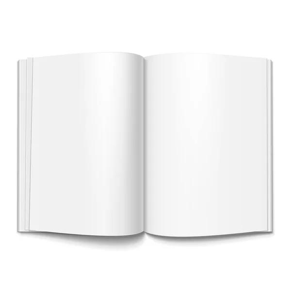 Mockup Blanko Offene Zeitschrift Buch Booklet Broschüre Einband Illustration Isoliert — Stockvektor