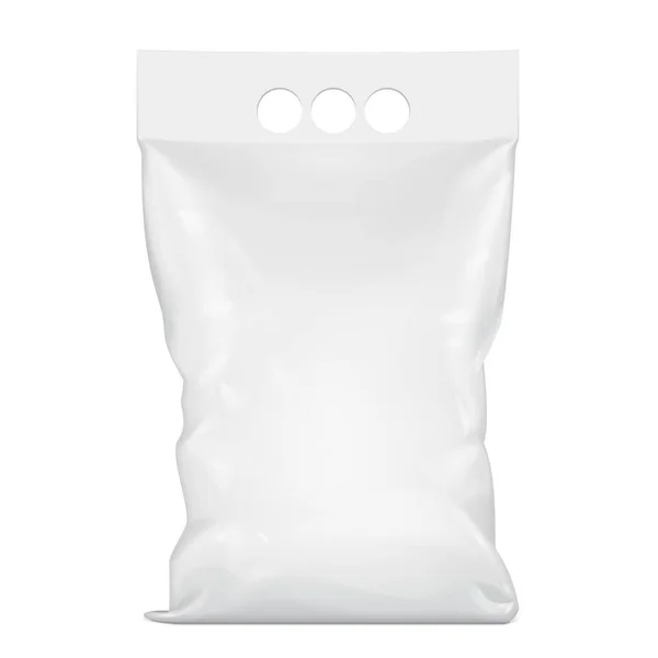 Mockup Blanco Foil Food Stand Pouch Snack Sachet Bag Packaging — Stockvector